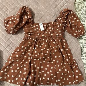 Abercrombie & Fitch Brown Polka Dot Mini Dress